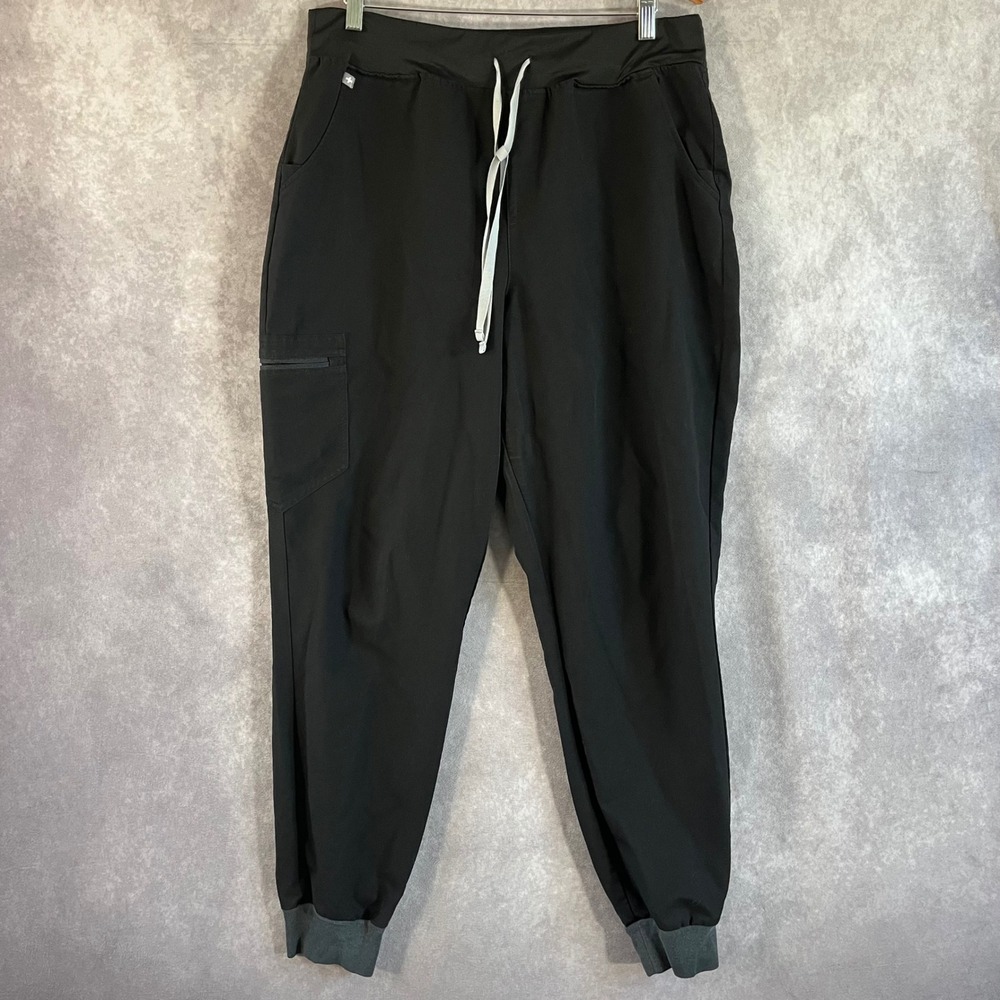 FIGS Technical Collection Jogger Scrubs Womens XL/T Black Zamorra Yoga Waist